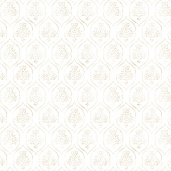 Patchwork Picnic W105-017-000 Cream by Susan Winget for White Owl Textiles, Image