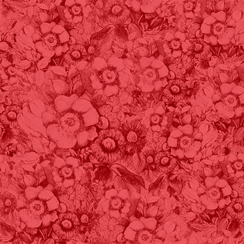 Patchwork Picnic W105-015-333 Red by Susan Winget for White Owl Textiles, Image