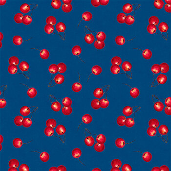 Patchwork Picnic W105-014-573 Navy by Susan Winget for White Owl Textiles, Image