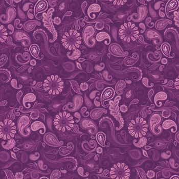 Wild Garden W100-008-444 Purple by Nicole Tamarin for White Owl Textiles, Image
