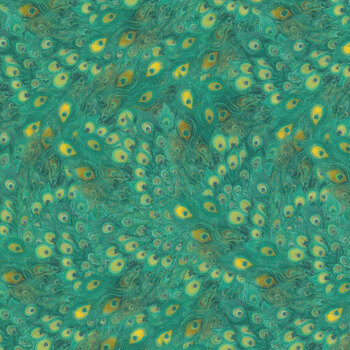 Wild Garden W100-011-989 Teal by Nicole Tamarin for White Owl Textiles, Image