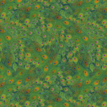 Wild Garden W100-011-686 Green by Nicole Tamarin for White Owl Textiles, Image