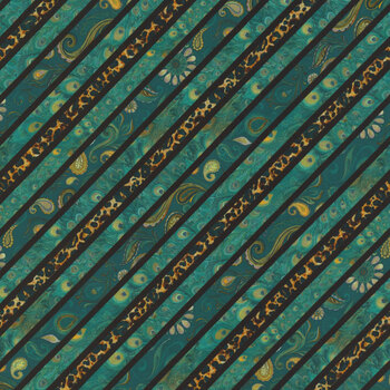 Wild Garden W100-009-970 Teal by Nicole Tamarin for White Owl Textiles, Image