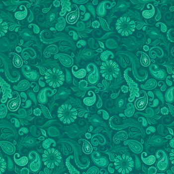 Wild Garden W100-008-999 Teal by Nicole Tamarin for White Owl Textiles, Image