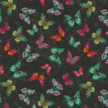 Wild Garden W100-007-792 Black by Nicole Tamarin for White Owl Textiles, Image