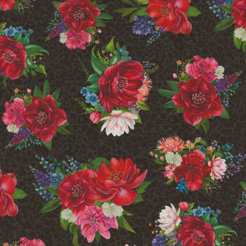 Wild Garden W100-005-716 Black by Nicole Tamarin for White Owl Textiles, Image