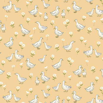 Little Ones MU-190-Y Yellow by Makower UK for Andover Fabrics, Image