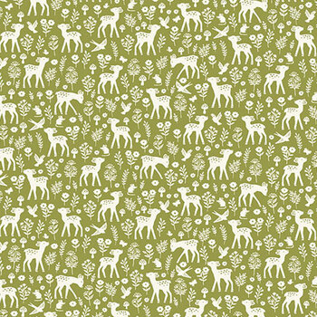 Little Ones MU-193-G Green by Makower UK for Andover Fabrics, Image