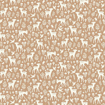Little Ones MU-193-V Brown by Makower UK for Andover Fabrics, Image