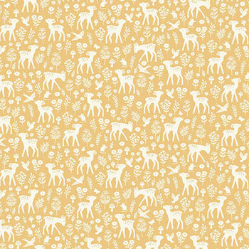 Little Ones MU-193-Y Yellow by Makower UK for Andover Fabrics, Image