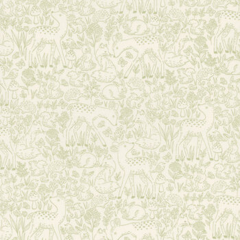 Little Ones MU-194-G Green by Makower UK for Andover Fabrics, Image