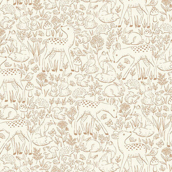 Little Ones MU-194-V Brown by Makower UK for Andover Fabrics, Image