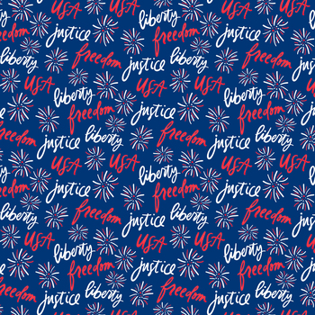 Patriotic Minis PMIN-6043-B Blue by P&B Textiles, Image