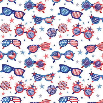 Patriotic Minis PMIN-6055-W White by P&B Textiles, Image