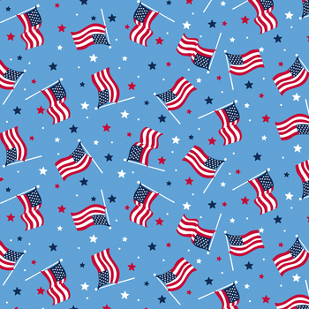 Patriotic Minis PMIN-6062-LB Light Blue by P&B Textiles, Image