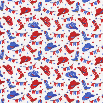 Patriotic Minis PMIN-6060-W White by P&B Textiles, Image