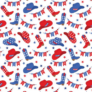 Patriotic Minis PMIN-6060-W White by P&B Textiles, Image