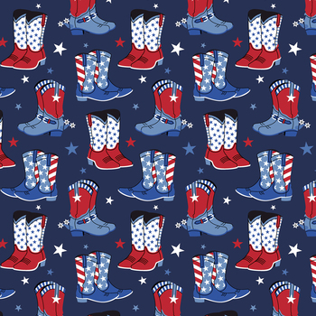 Patriotic Minis PMIN-6047-DB Dark Blue by P&B Textiles, Image