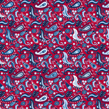 Patriotic Minis PMIN-6056-DR Dark Red by P&B Textiles, Image