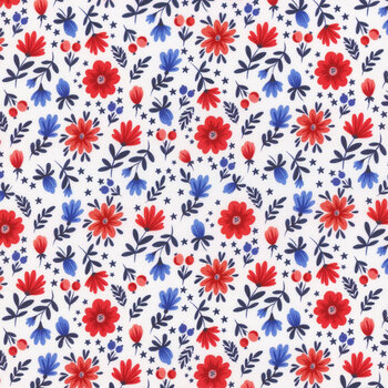 Patriotic Minis PMIN-6053-W White by P&B Textiles, Image