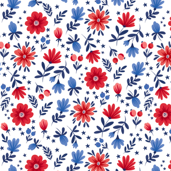 Patriotic Minis PMIN-6053-W White by P&B Textiles, Image