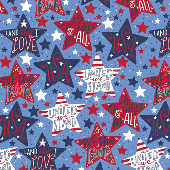 Patriotic Minis PMIN-6054-LB Light Blue by P&B Textiles, Image