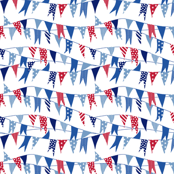 Patriotic Minis PMIN-6044-W White by P&B Textiles, Image