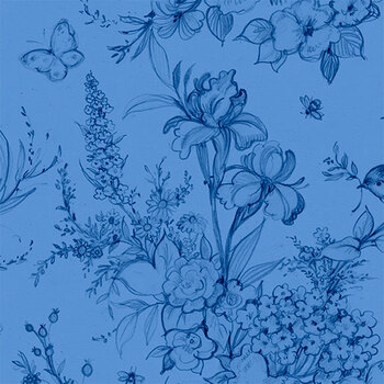 Amalfi Coast W105-002-555 Blue/Dk Blue by Susan Winget for White Owl Textiles, Image