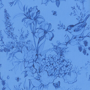 Amalfi Coast W105-002-555 Blue by Susan Winget for White Owl Textiles, Image