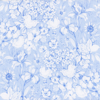 Amalfi Coast W105-003-505 Light Blue by Susan Winget for White Owl Textiles, Image