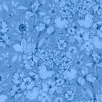 Amalfi Coast W105-003-555 Blue/Blue by Susan Winget for White Owl Textiles, Image