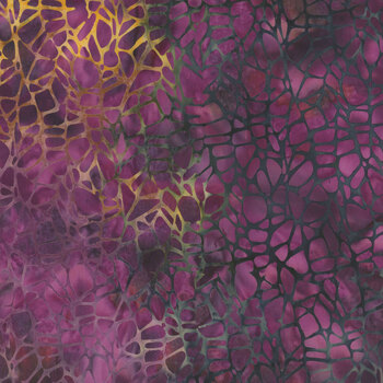 Geode Glow 112517867 Multi Purple Burgundy Gold by Kathy Engle for Island Batik, Image