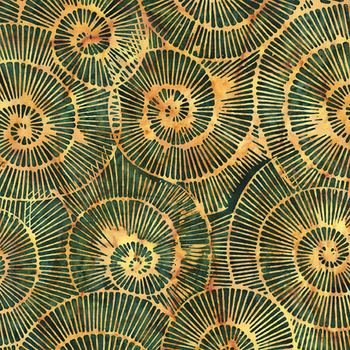 Earth Essence 112518835 Multi Green Brown Pinecone by Kathy Engle for Island Batik, Image