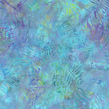 Fossil Finesse 112524845 Multi Green Purple Mardi Gras by Kathy Engle for Island Batik, Image
