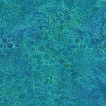Fossil Finesse 112521975 Teal Bermuda by Kathy Engle for Island Batik, Image