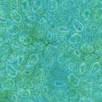 Fossil Finesse 112520965 Teal Chameleon by Kathy Engle for Island Batik, Image