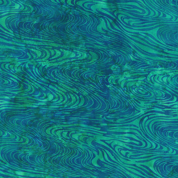 Fossil Finesse 112519975 Teal Bermuda by Kathy Engle for Island Batik, Image