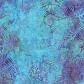 Fossil Finesse 112518845 Multi Green Purple Mardi Gras by Kathy Engle for Island Batik, Image