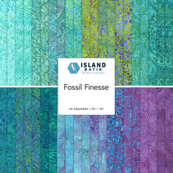Fossil Finesse  10” Stack by Kathy Engle for Island Batik, Image