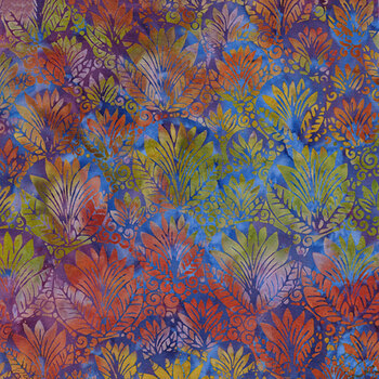 Garden Glory 512505850 Multi Purple Green Flourite by Island Batik, Image