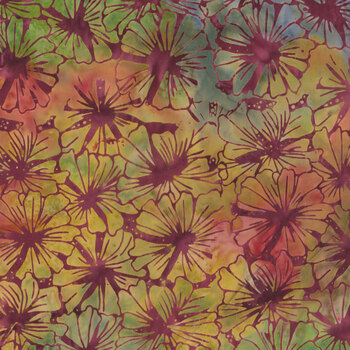 Garden Glory 512501820 Multi Red Green Purple Tourmaline by Island Batik, Image