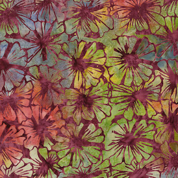 Garden Glory 512501820 Multi Red Green Purple Tourmaline by Island Batik, Image