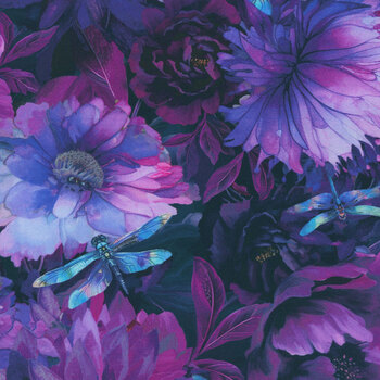 Dragonfly Mist NATURE-CD3892 PURPLE by Timeless Treasures Fabrics, Image