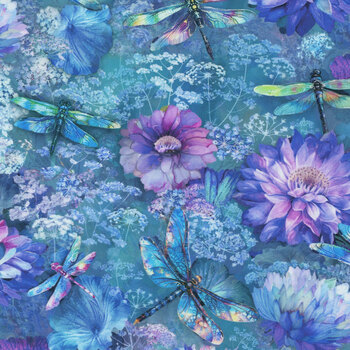 Dragonfly Mist NATURE-CD3894 MULTI by Timeless Treasures Fabrics, Image
