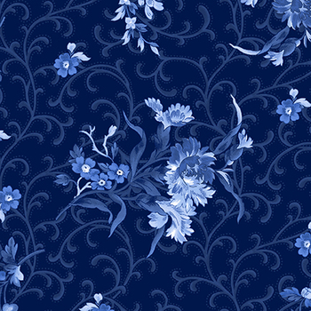 Blue Belle MAS10902-N Floral With Scroll by Maywood Studio, Image