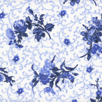 Blue Belle MAS10902-W Floral With Scroll by Maywood Studio, Image