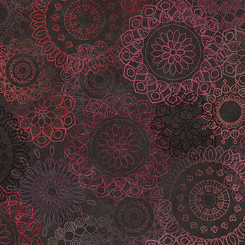 Operetta MAS11002-JM Black/Maroon Lace Flowers by Monique Jacobs for Maywood Studio, Image