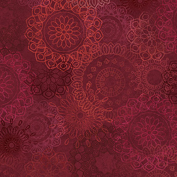 Operetta MAS11002-MR Maroon/Red Lace Flowers by Monique Jacobs for Maywood Studio, Image