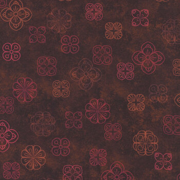 Operetta MAS11003-MR Maroon/Red Floating Flowers by Monique Jacobs for Maywood Studio, Image