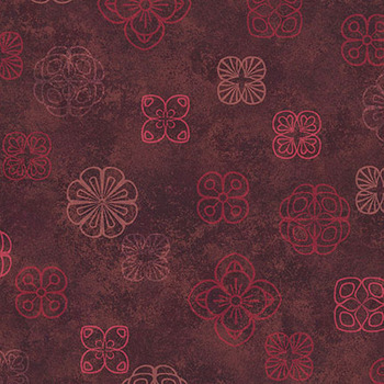 Operetta MAS11003-MR Maroon/Red Floating Flowers by Monique Jacobs for Maywood Studio, Image